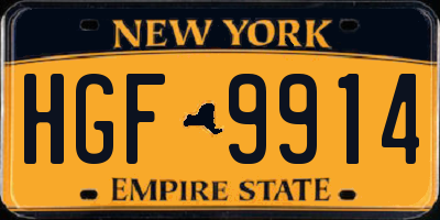 NY license plate HGF9914
