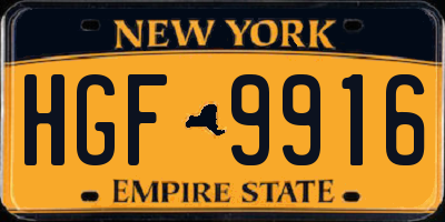 NY license plate HGF9916