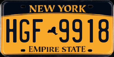 NY license plate HGF9918