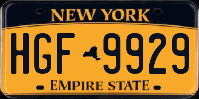 NY license plate HGF9929