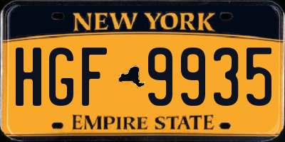 NY license plate HGF9935