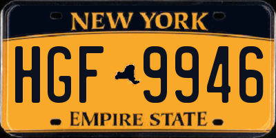 NY license plate HGF9946