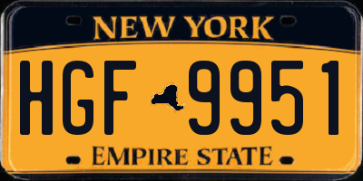 NY license plate HGF9951