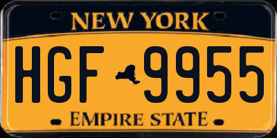 NY license plate HGF9955