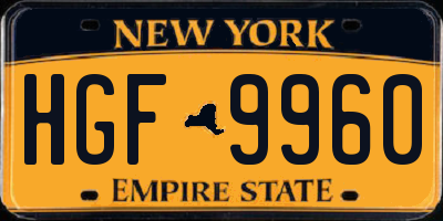 NY license plate HGF9960