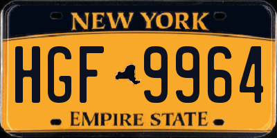 NY license plate HGF9964
