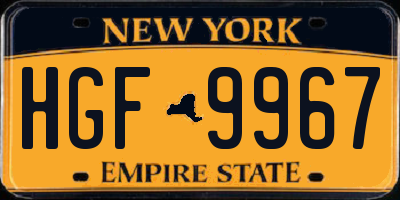 NY license plate HGF9967