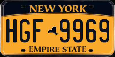 NY license plate HGF9969