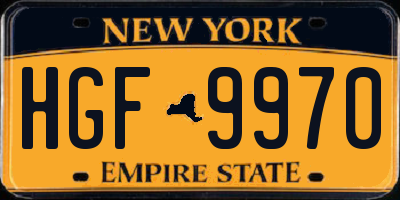 NY license plate HGF9970
