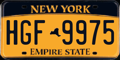 NY license plate HGF9975