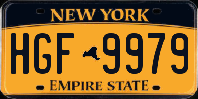 NY license plate HGF9979