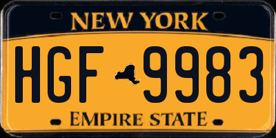 NY license plate HGF9983