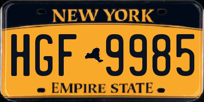 NY license plate HGF9985