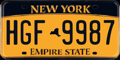 NY license plate HGF9987