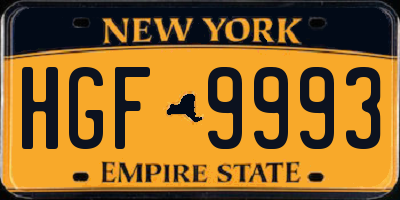 NY license plate HGF9993