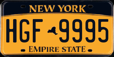 NY license plate HGF9995