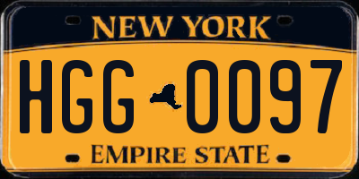 NY license plate HGG0097