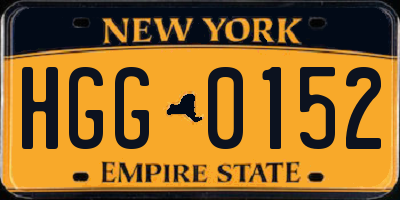 NY license plate HGG0152