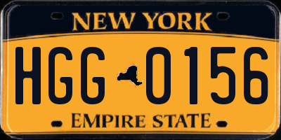 NY license plate HGG0156