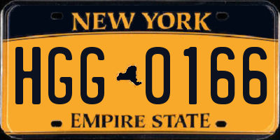 NY license plate HGG0166