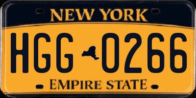 NY license plate HGG0266