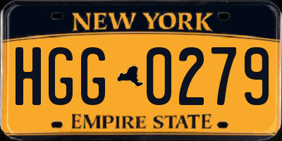 NY license plate HGG0279