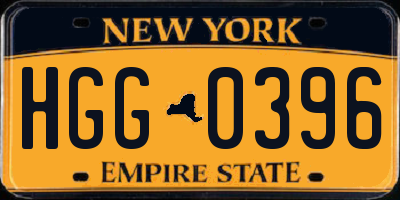 NY license plate HGG0396
