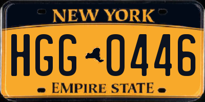 NY license plate HGG0446