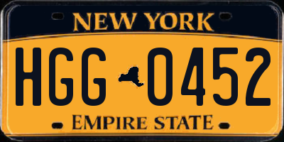 NY license plate HGG0452