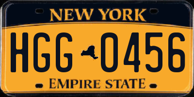 NY license plate HGG0456