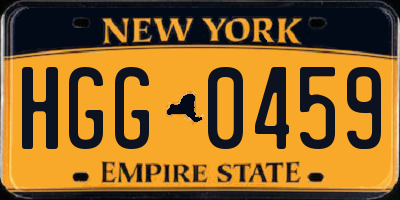NY license plate HGG0459