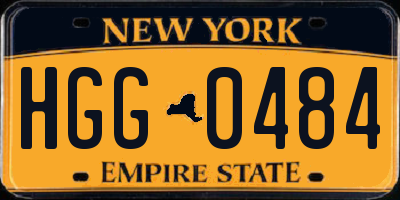 NY license plate HGG0484