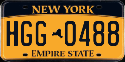 NY license plate HGG0488