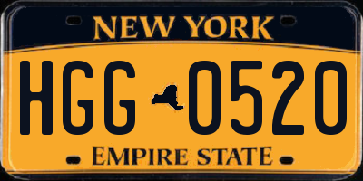 NY license plate HGG0520