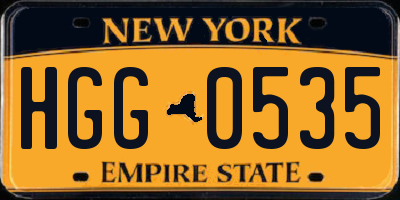 NY license plate HGG0535