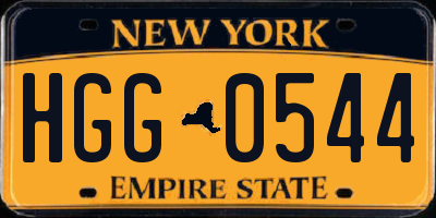 NY license plate HGG0544