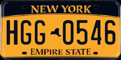 NY license plate HGG0546