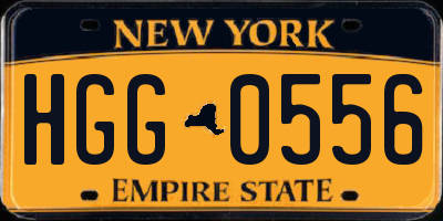 NY license plate HGG0556