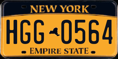 NY license plate HGG0564