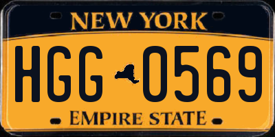 NY license plate HGG0569