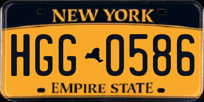 NY license plate HGG0586