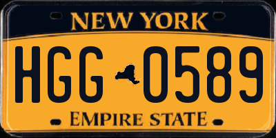 NY license plate HGG0589