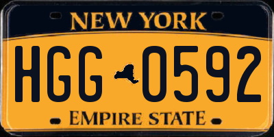 NY license plate HGG0592