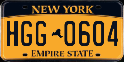 NY license plate HGG0604
