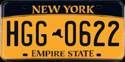 NY license plate HGG0622