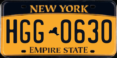 NY license plate HGG0630