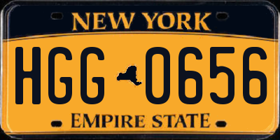 NY license plate HGG0656