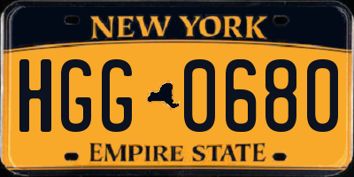 NY license plate HGG0680