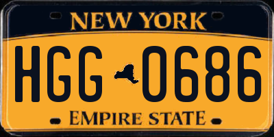 NY license plate HGG0686