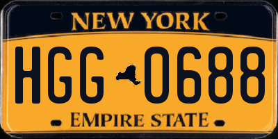 NY license plate HGG0688